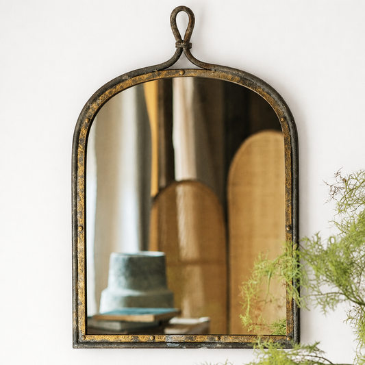 Antique Style Dark Iron Mirror