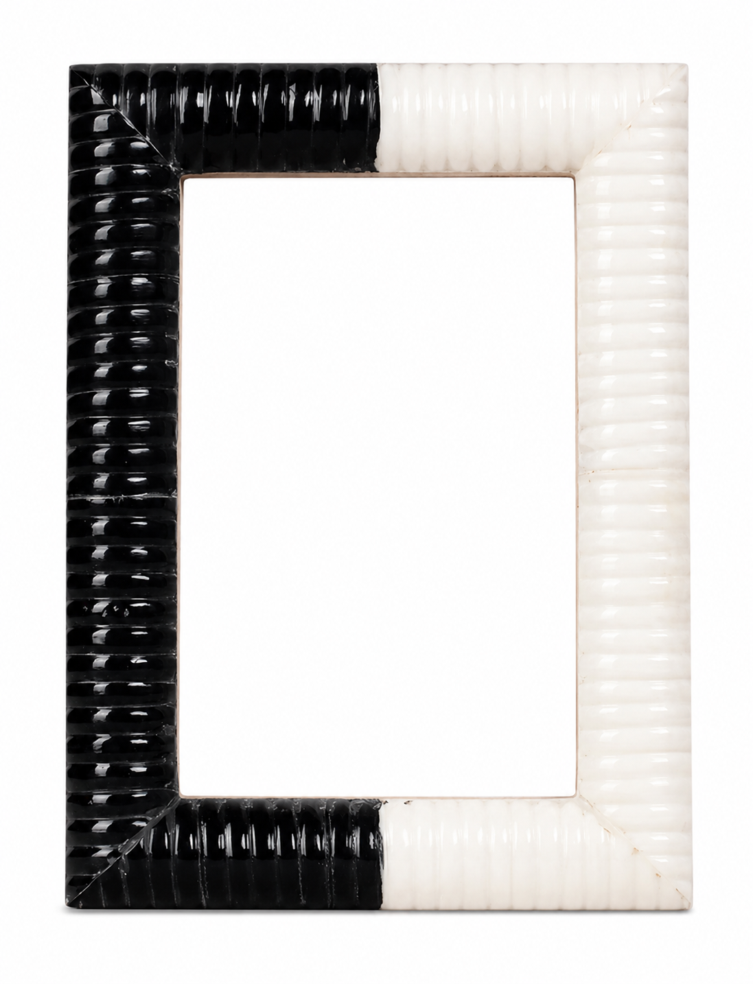 Black White Resin Hand Carved Ridge Picture Frame 4x6 5x7
