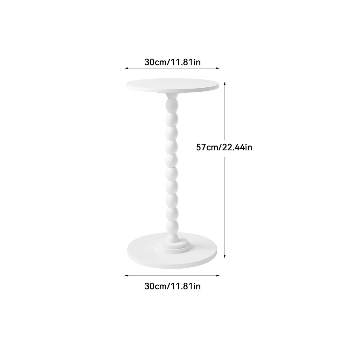Small Drink Pedestal Table in White