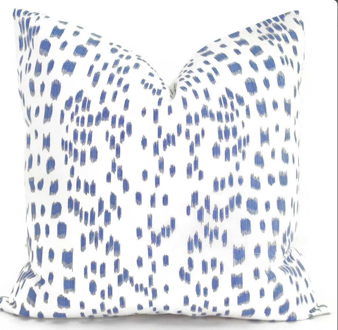 Brunschwig Fils Les Touches Pillow Cover Cadet Blue Abstract Print