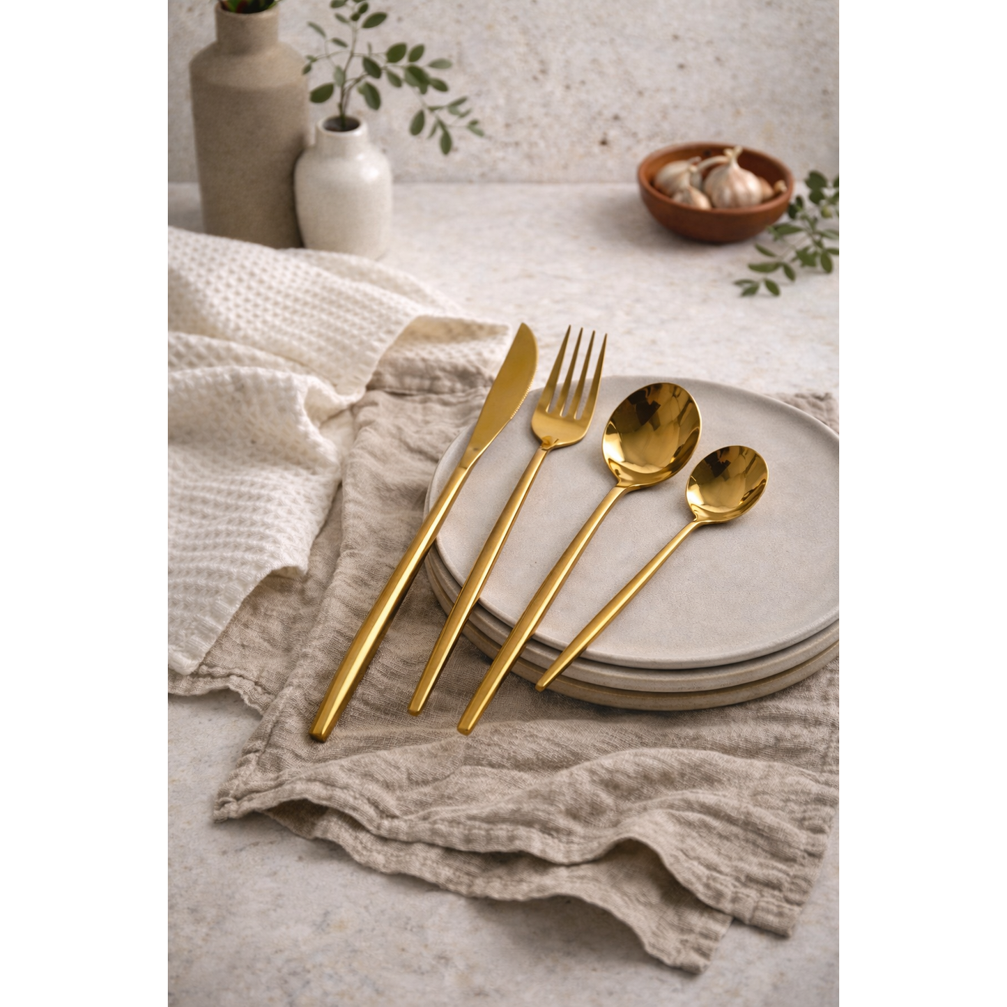 Monaco Gold Flatware Set - 16 Piece