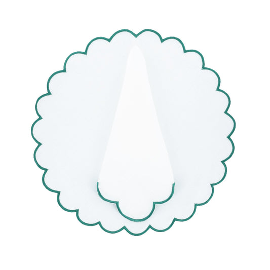 Linen Scalloped Placemats, Set of 4