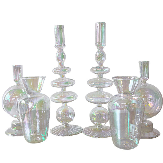 Rainbow Prism Vase - Pair