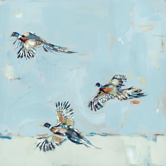 "Pheasantly Surprised" on canvas