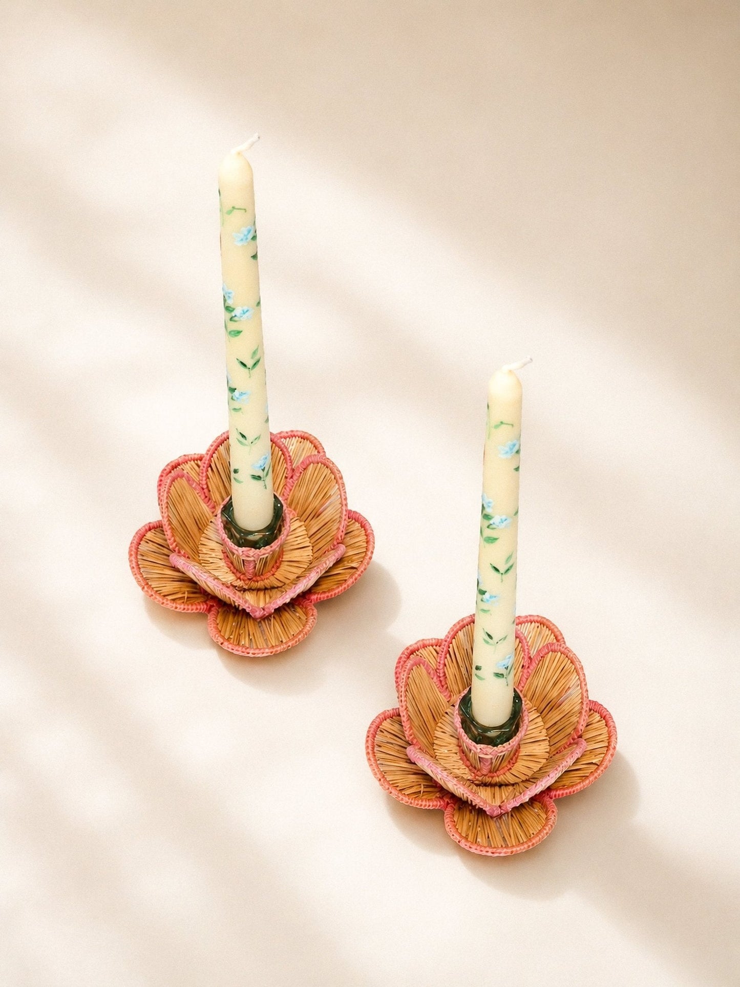Flora Candle Holder in Pink