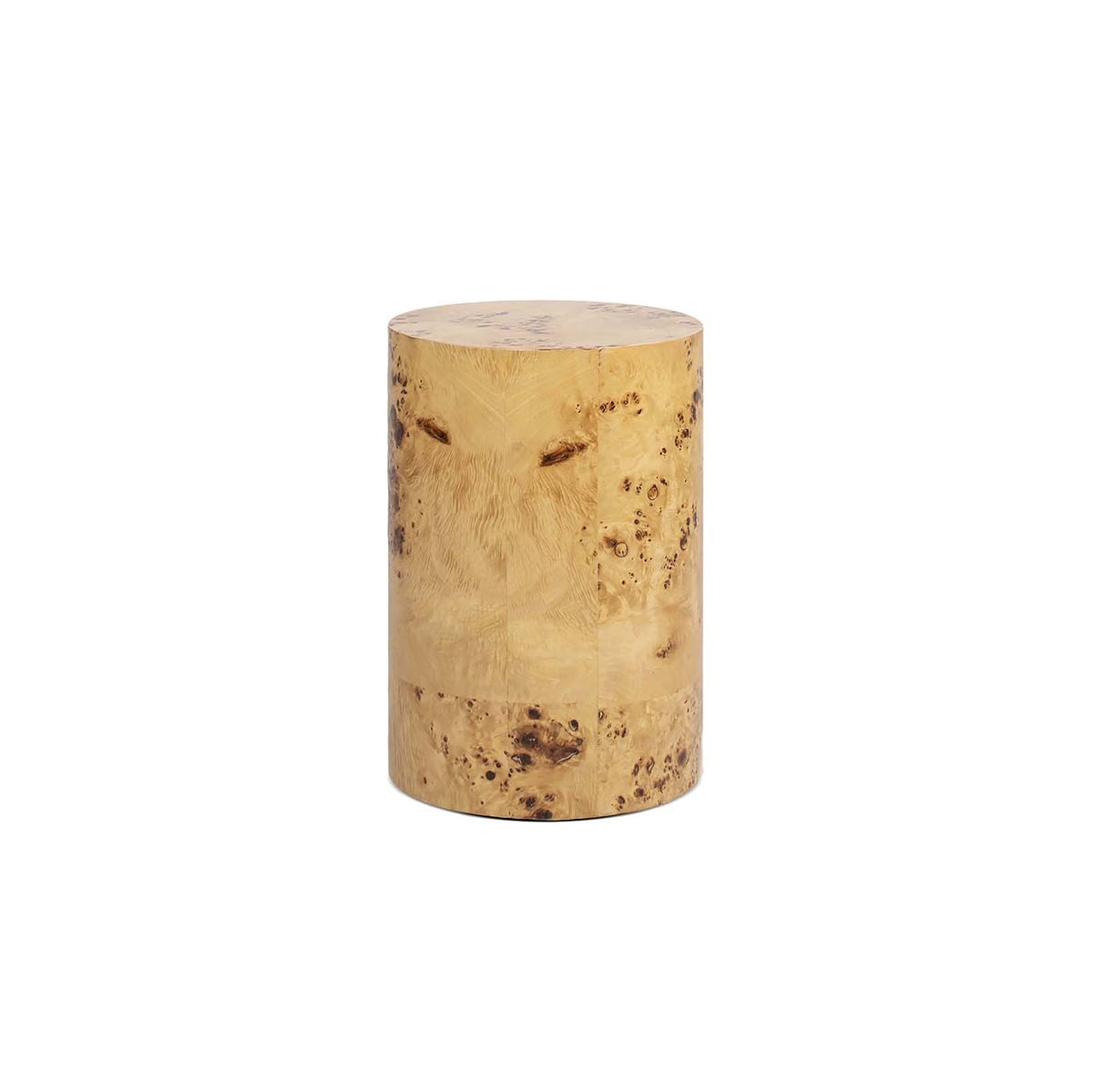 22' Accent Pillar Side Table Warm Natural Brown Burl Wood