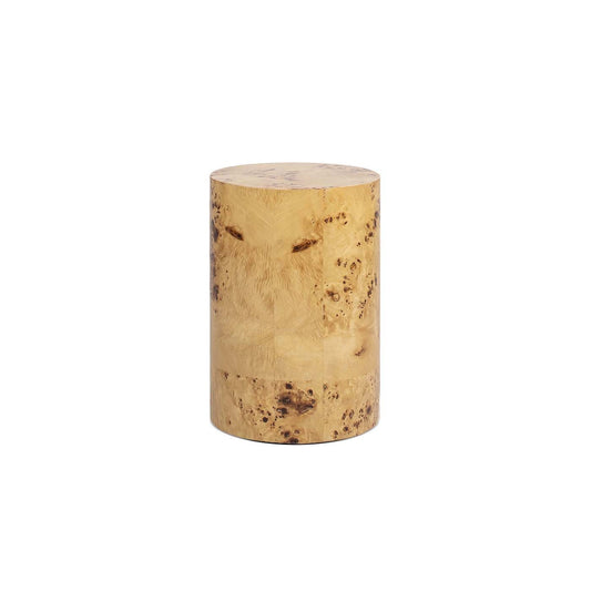 22' Accent Pillar Side Table Warm Natural Brown Burl Wood