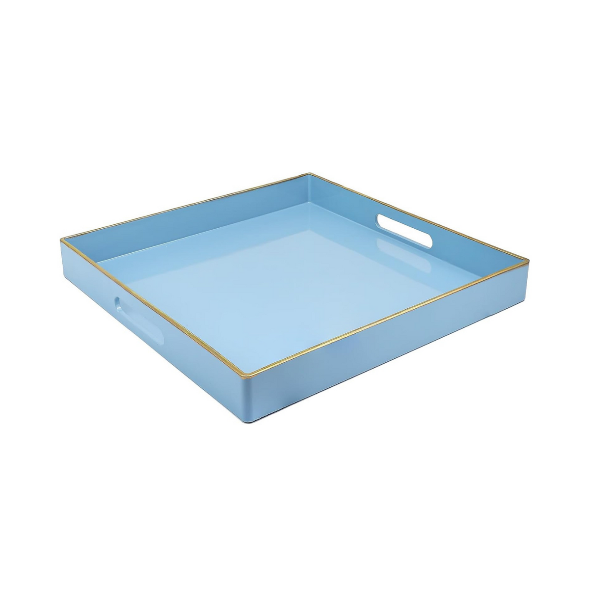Lacquer Tray with Gold Trim - Blue