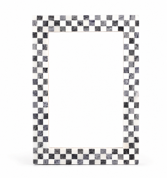 Checkered Bone Inlay Picture Frame 4x6 5x7 8x10 Home Decor