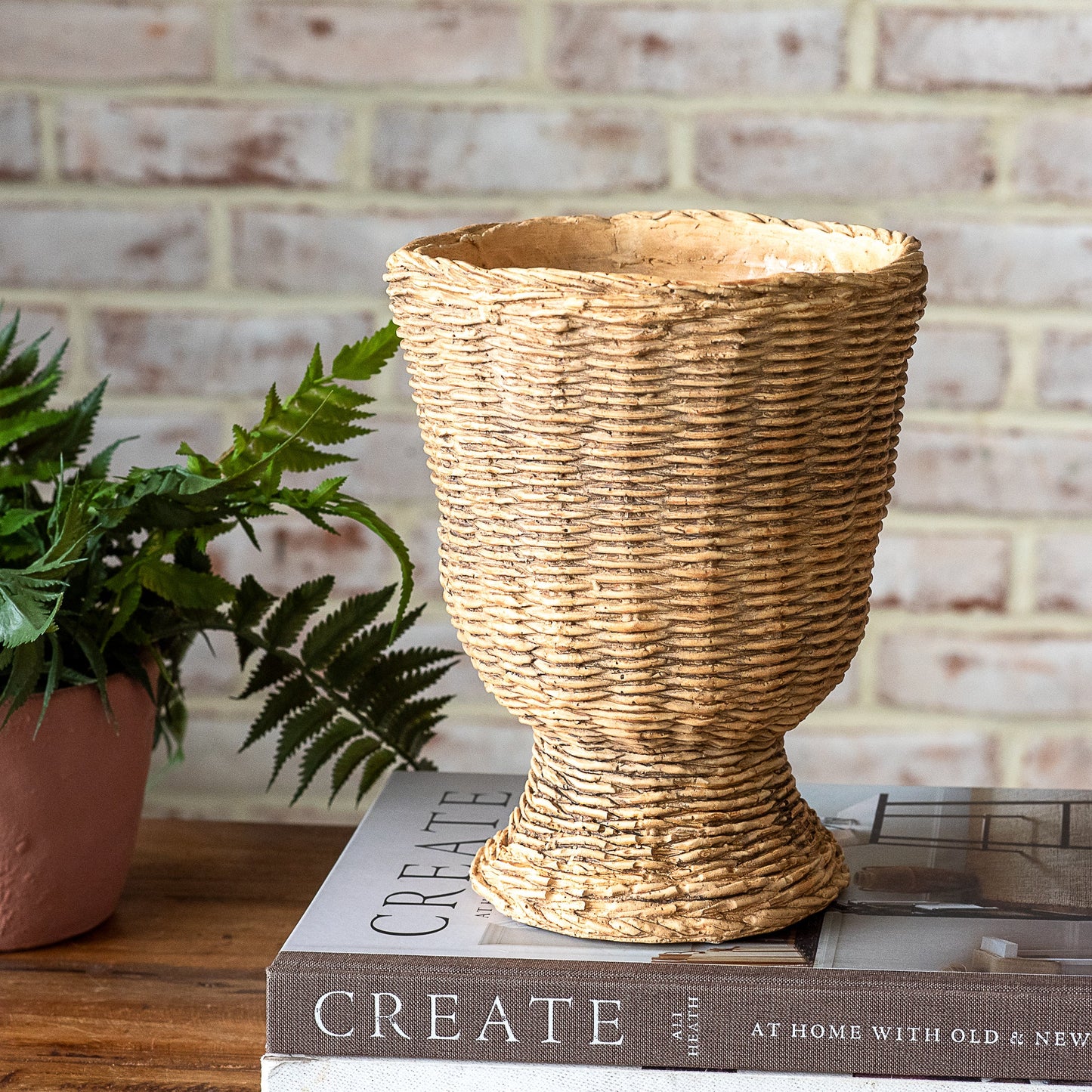 Woven Basket Texture Cement Planter
