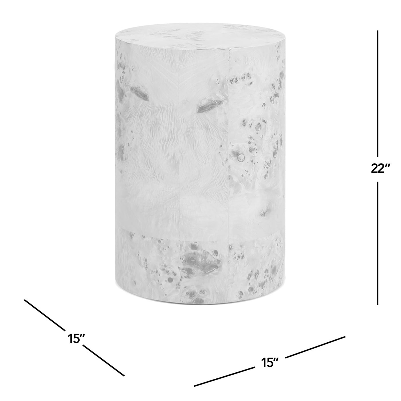 22' Accent Pillar Side Table Warm Natural Brown Burl Wood