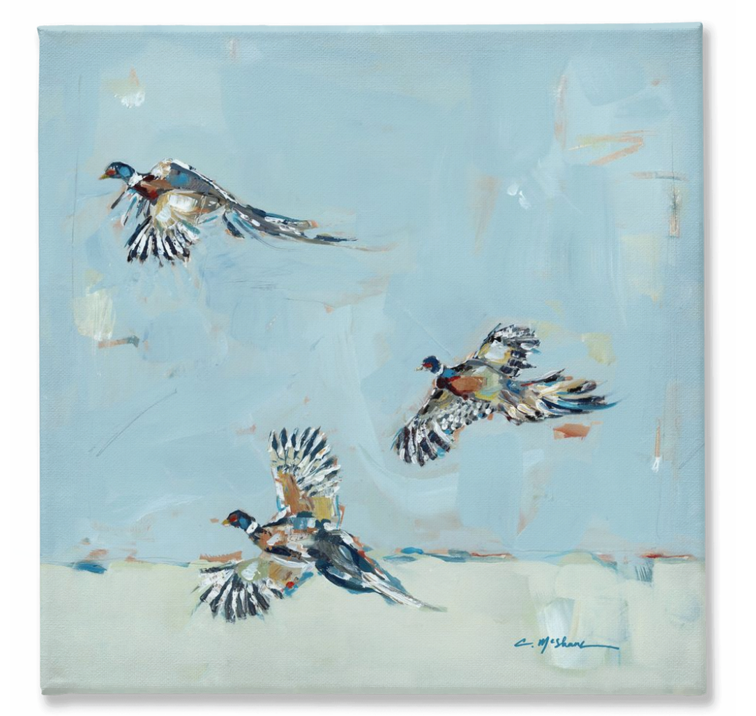 "Pheasantly Surprised" on canvas