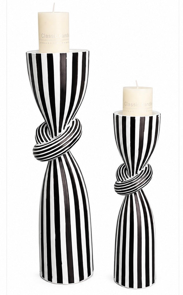Creative Irregular Resin Candle Holder Living Room Desktop Black White Stripe Candle Holder Decoration Home Candle Container