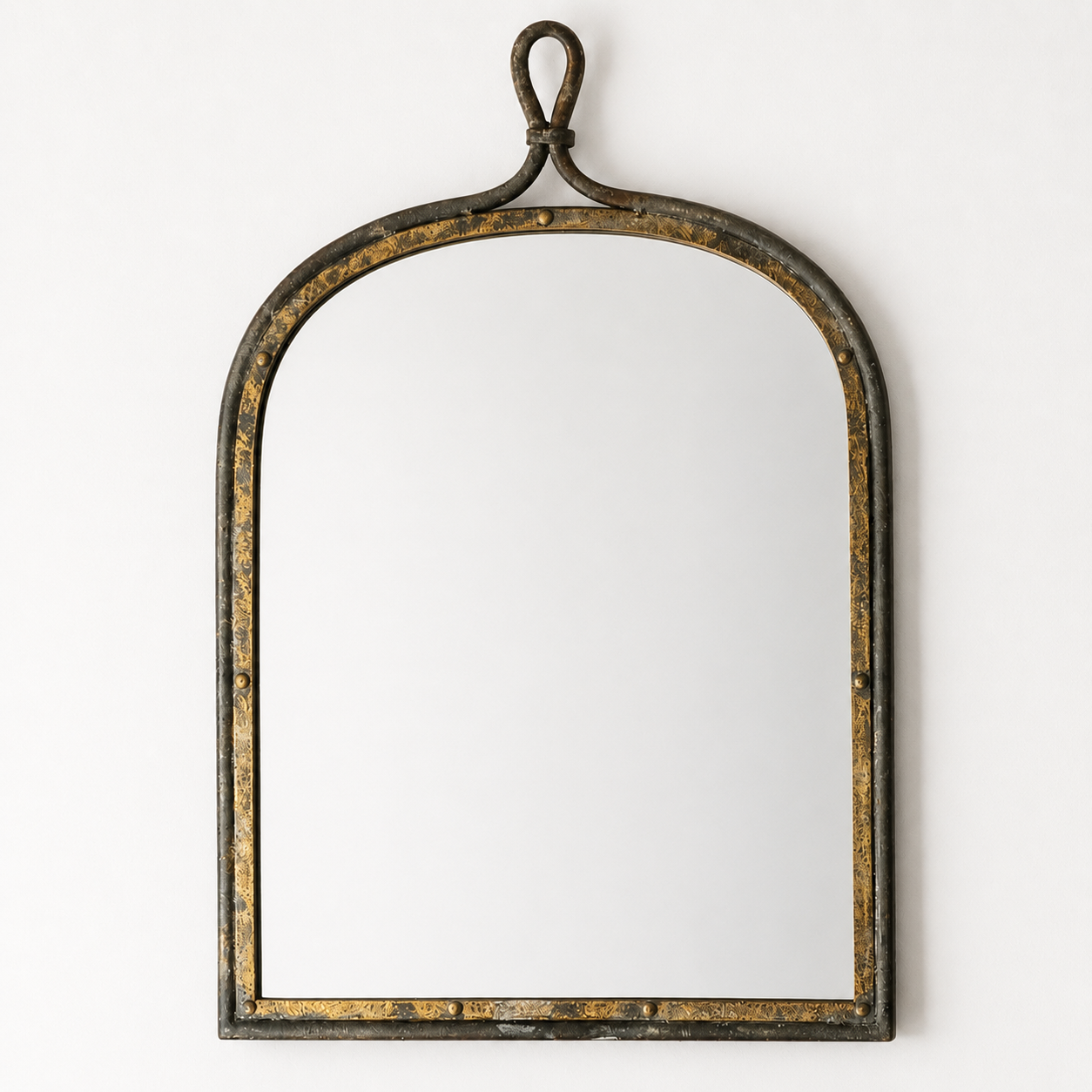 Antique Style Dark Iron Mirror