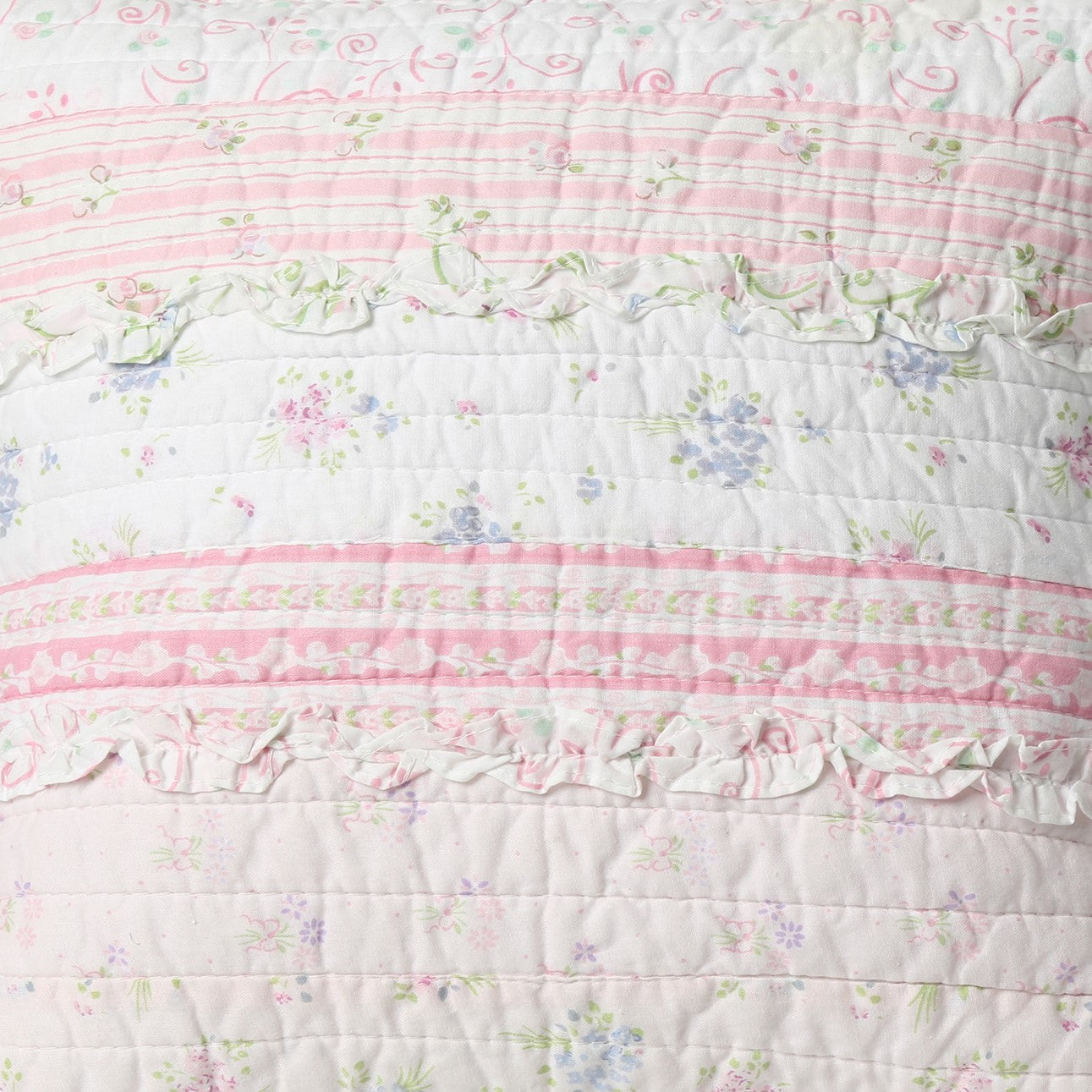 Romantic Chic Lace Ruffle Pink Real Patchwork Square Decor Throw Pillow