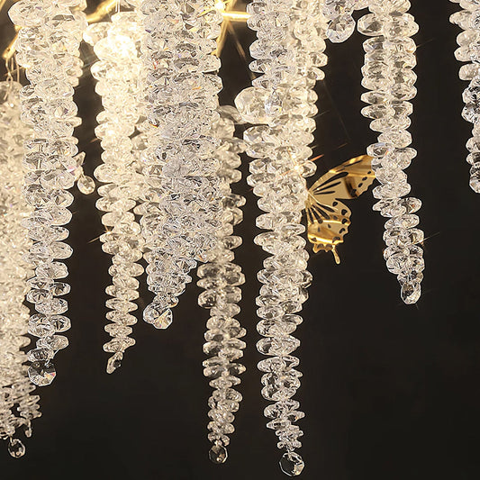 Crystal Wicker Chandelier