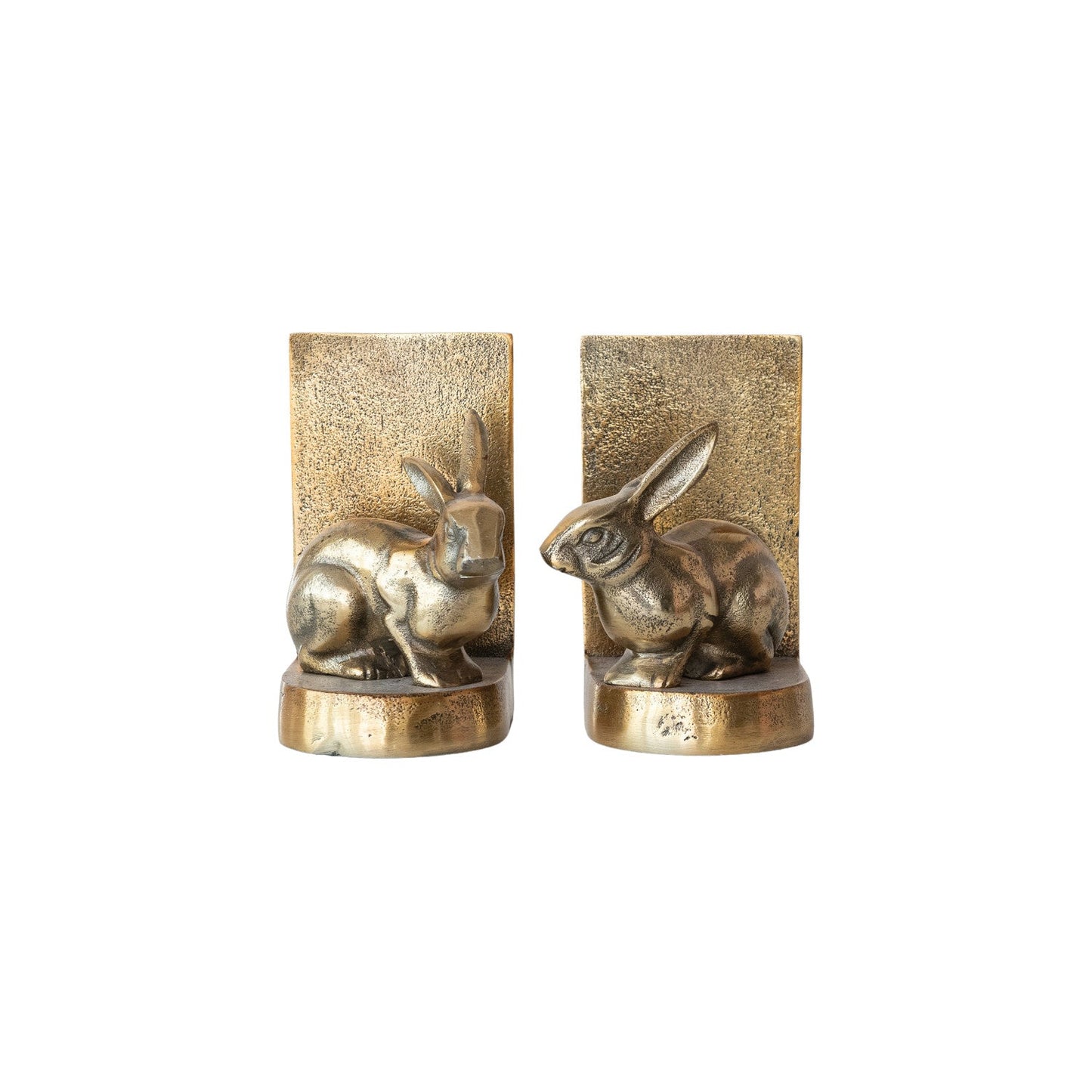 Gold Aluminum Rabbit Bookends