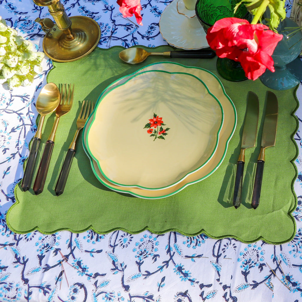 100% Organic Cotton - Eleanor Royal Blue Tablecloth