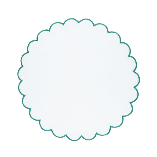 Linen Scalloped Placemats, Set of 4