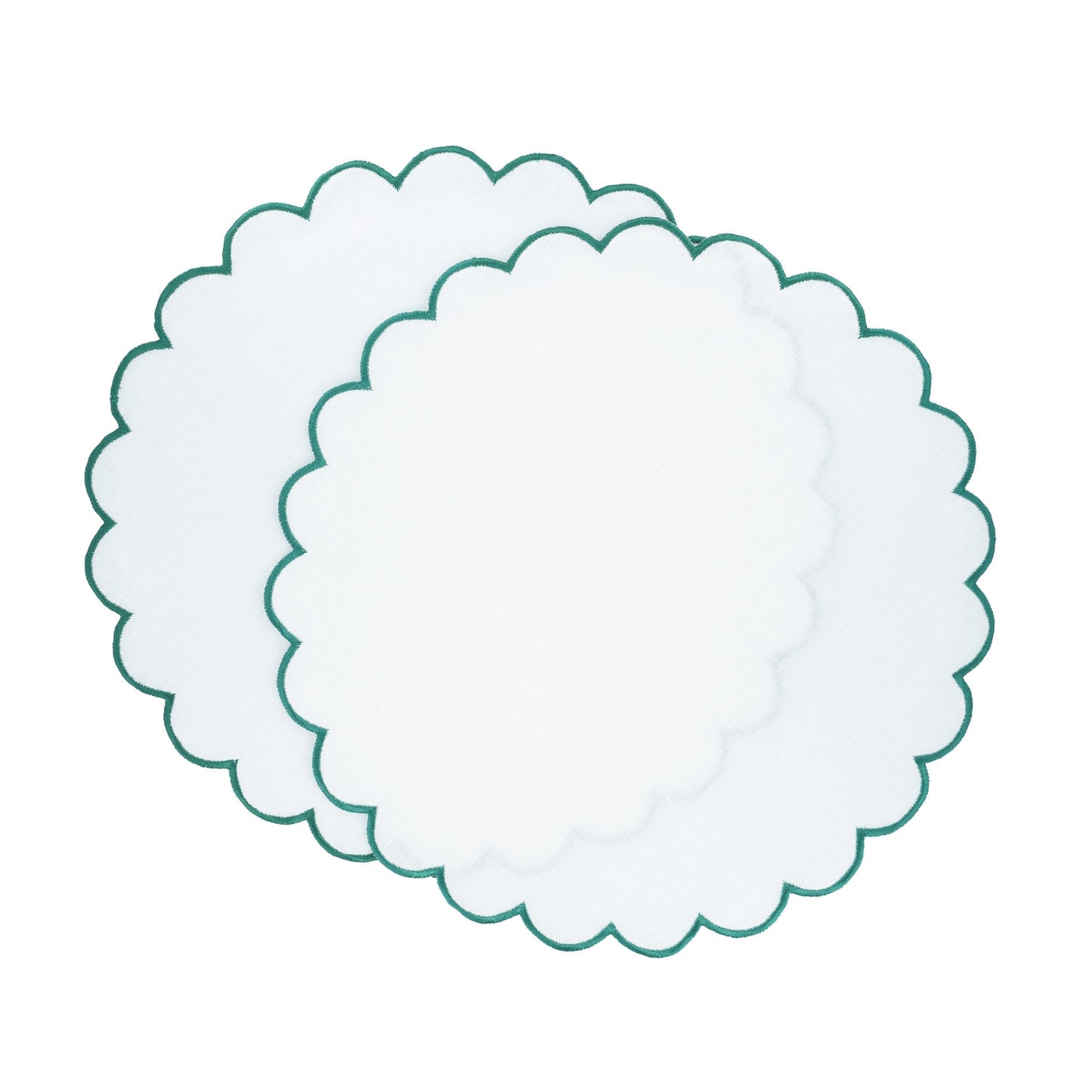 Linen Scalloped Placemats, Set of 4