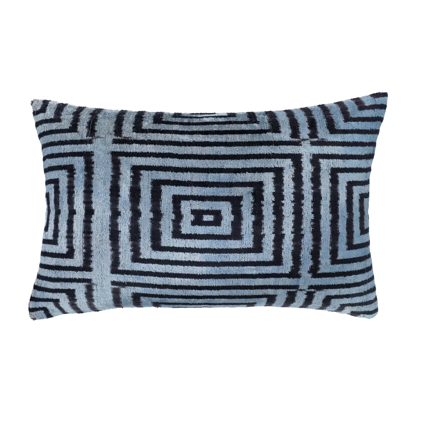 Manhattan Silk Velvet Ikat Throw Pillow Cover 16 X 24