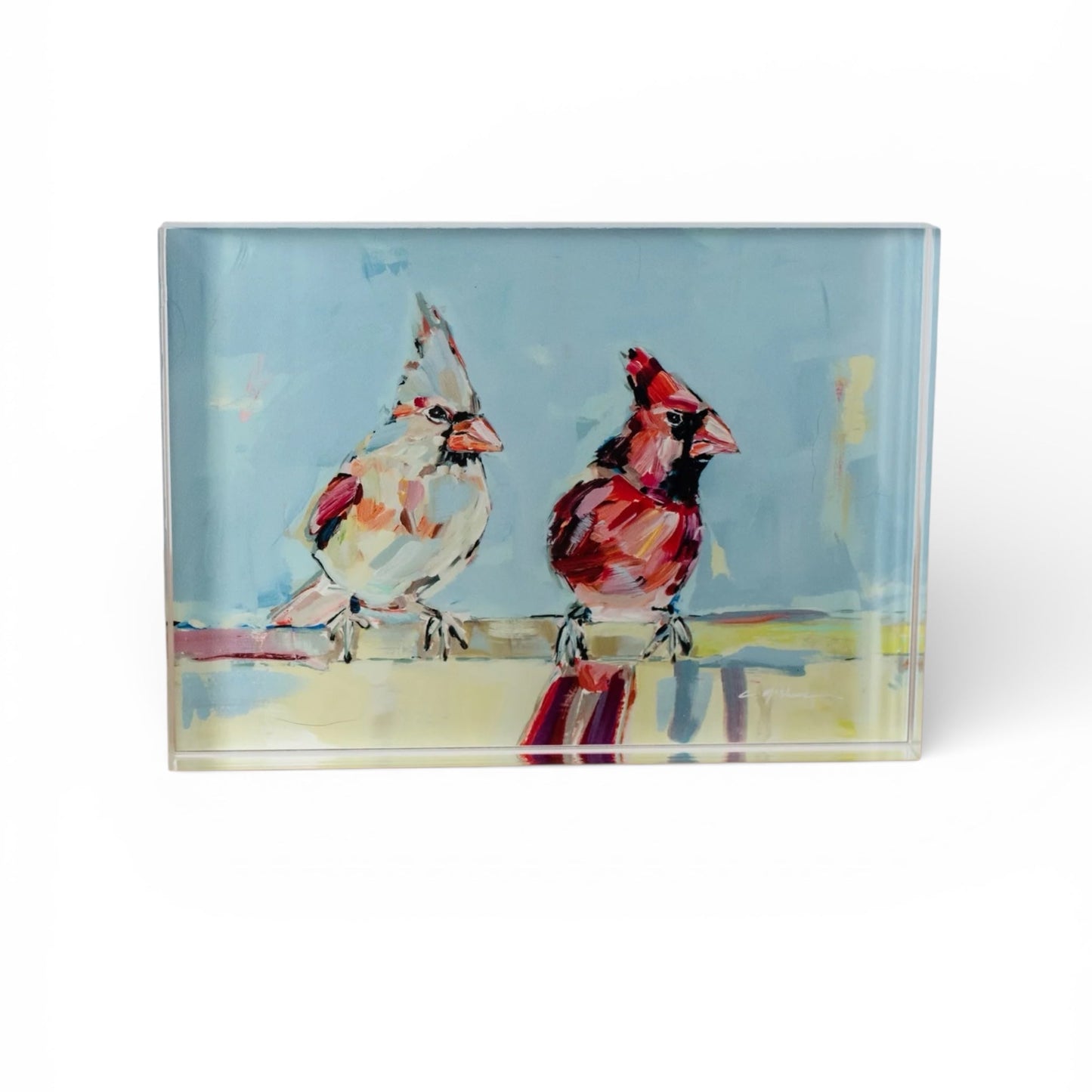 "Always Together" Cardinal Acrylic Tabletop Art