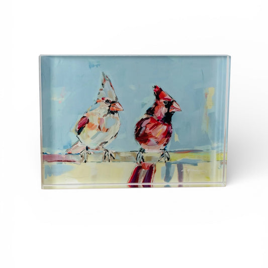 "Always Together" Cardinal Acrylic Tabletop Art