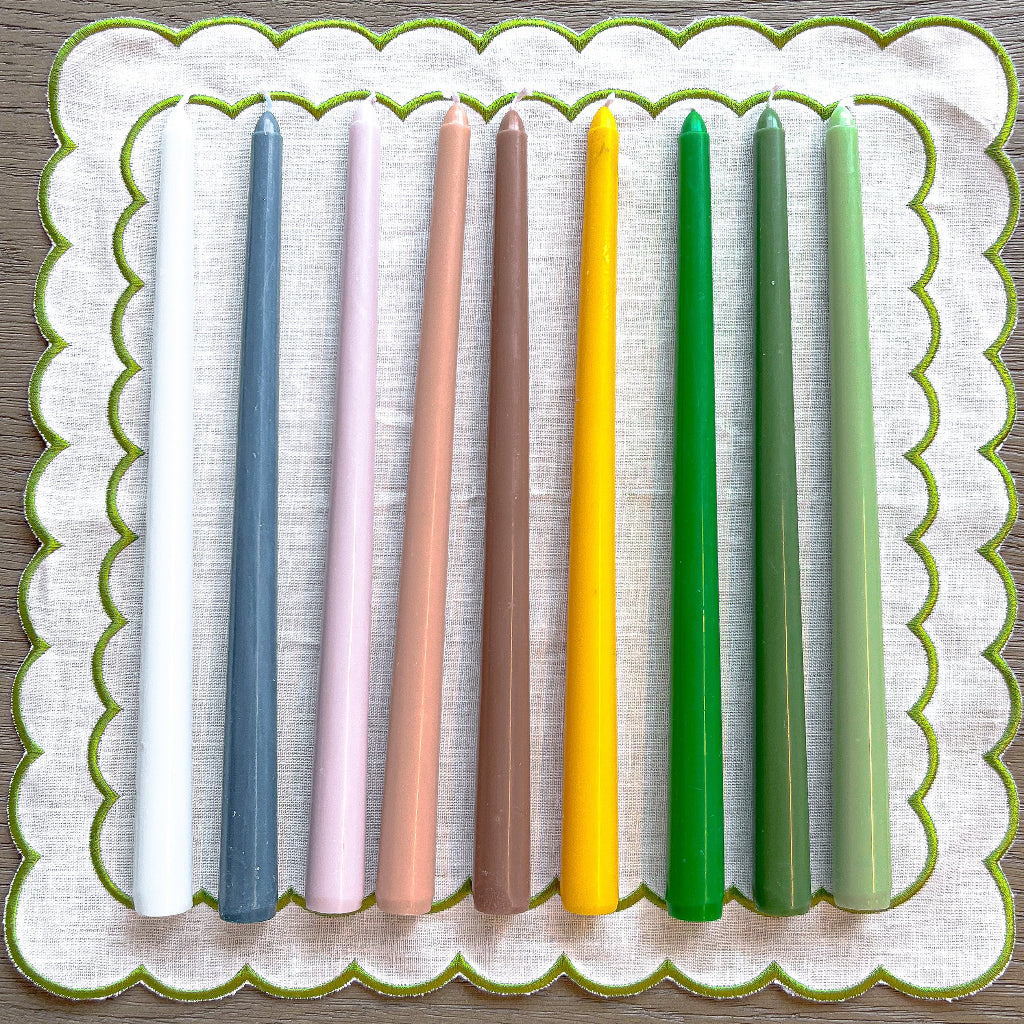 24 Extra Tall Pine Green Taper Candle - 6 Packs of 4