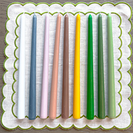 24 Extra Tall Pine Green Taper Candle - 6 Packs of 4