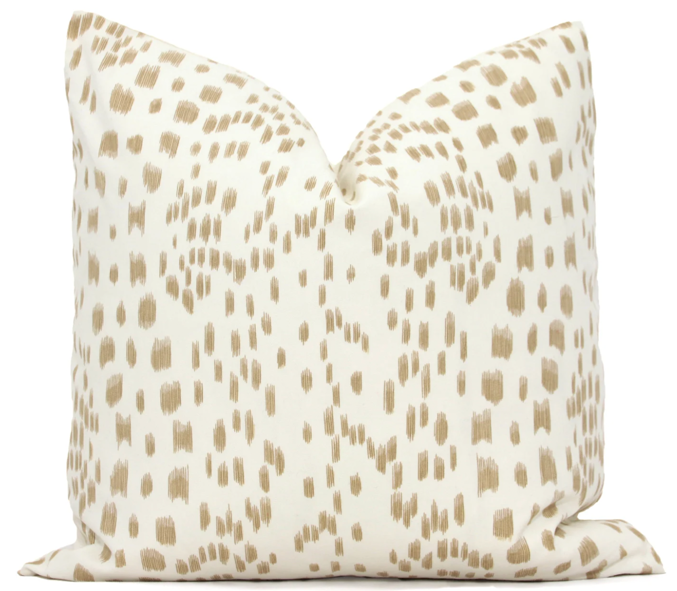 Brunschwig Fils Les Touches Pillow Cover: Sand Tan Abstract Print