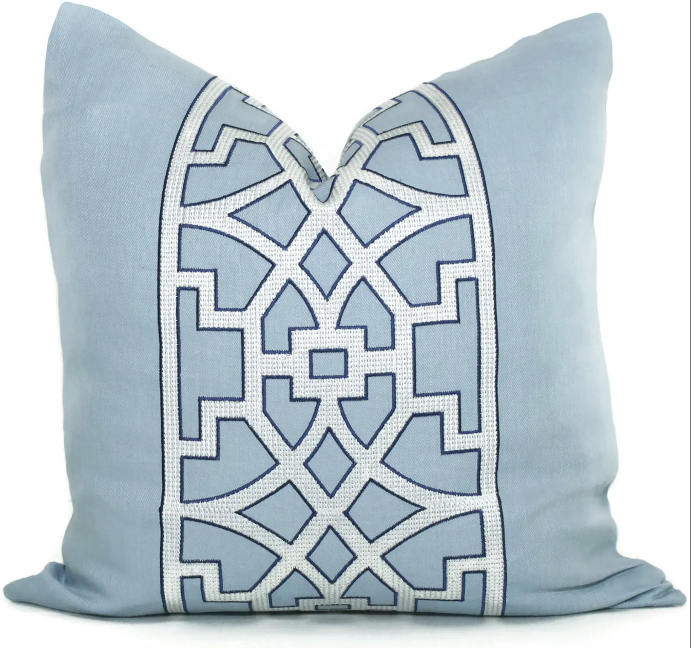 Mary McDonald Light Blue Trellis Pillow Cover