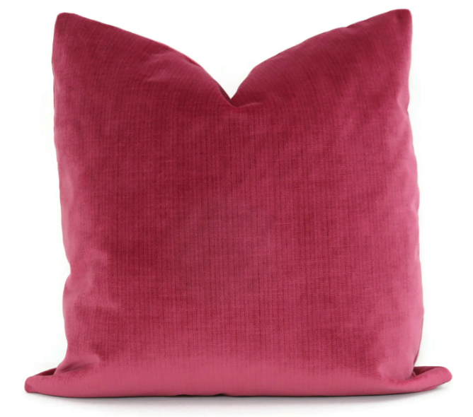 Magenta Strié Velvet Pillow Decorative Pillow Cover