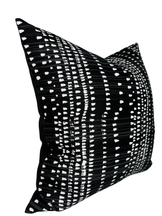 Cape Town Pillow Cover in Black, Thibaut Pillows
