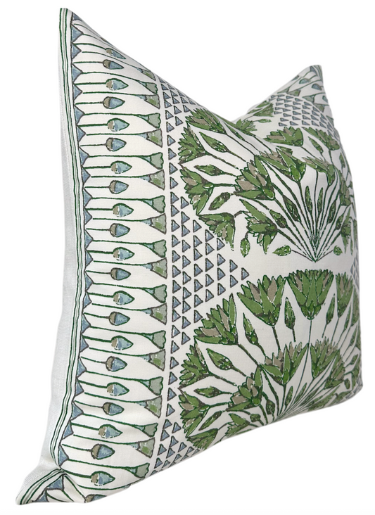 Cairo Pillow Cover in Green, Thibaut Pillows