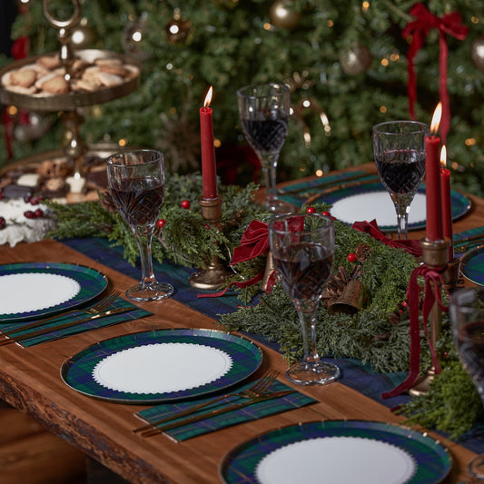 Tartan Christmas - Plaid Christmas Plates - Dinner Plate