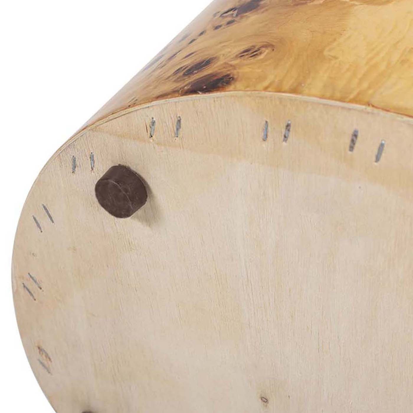 22' Accent Pillar Side Table Warm Natural Brown Burl Wood