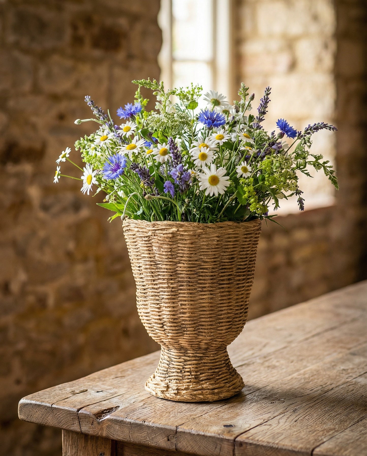 Woven Basket Texture Cement Planter