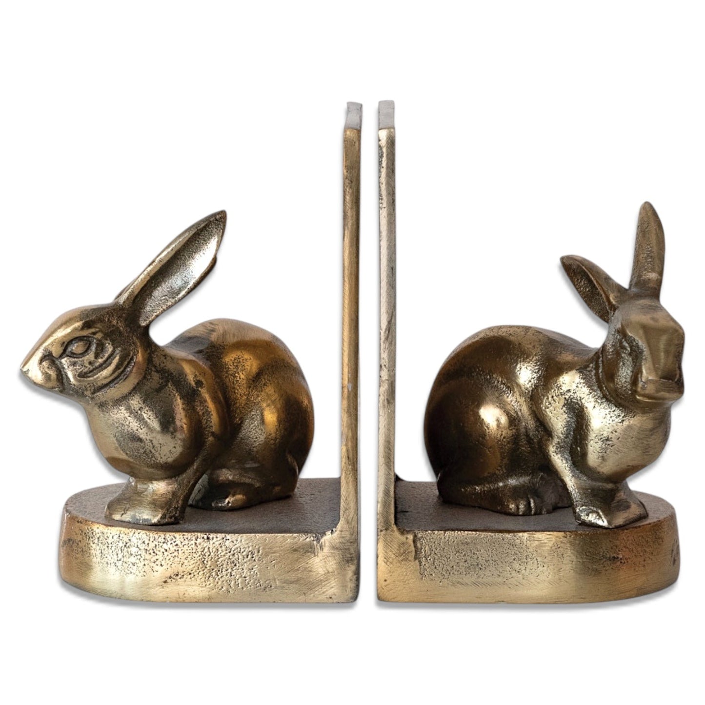Gold Aluminum Rabbit Bookends