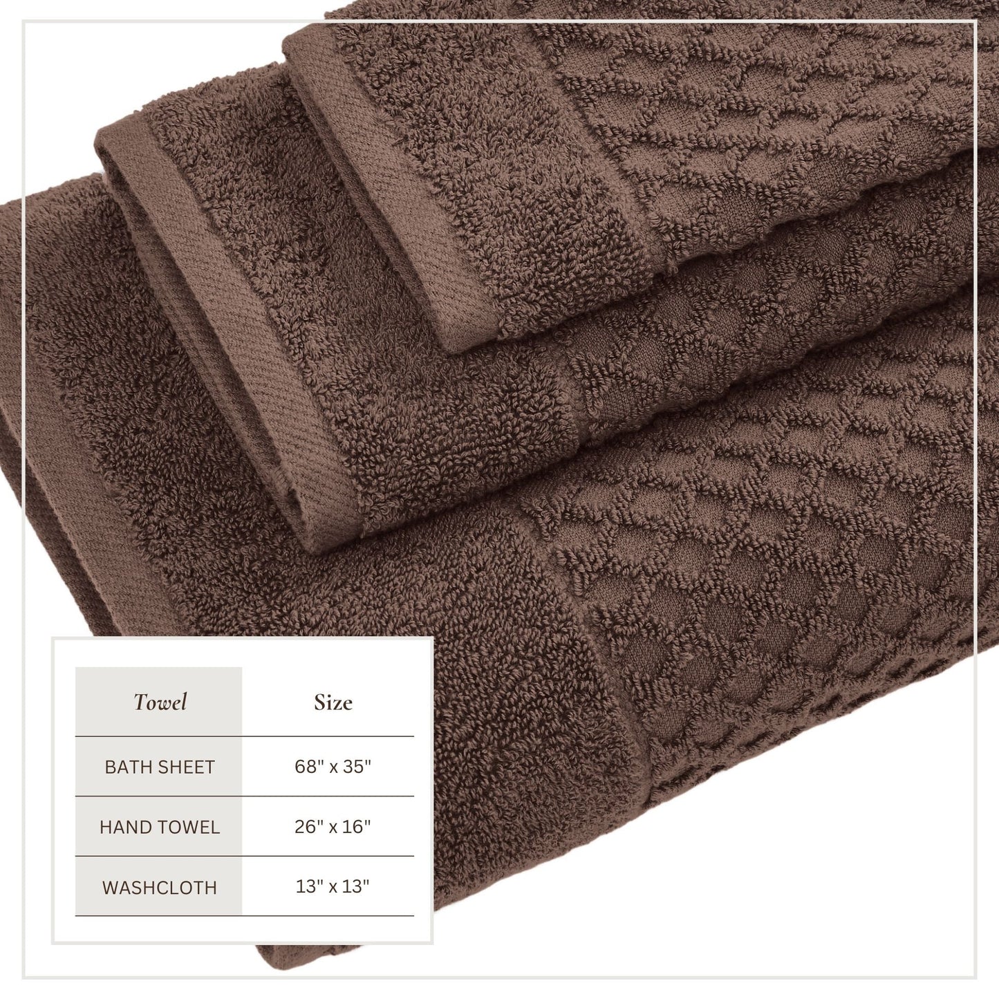 Cotton Diamond Waffle Weave Bath Towel Set - Grayson Collection