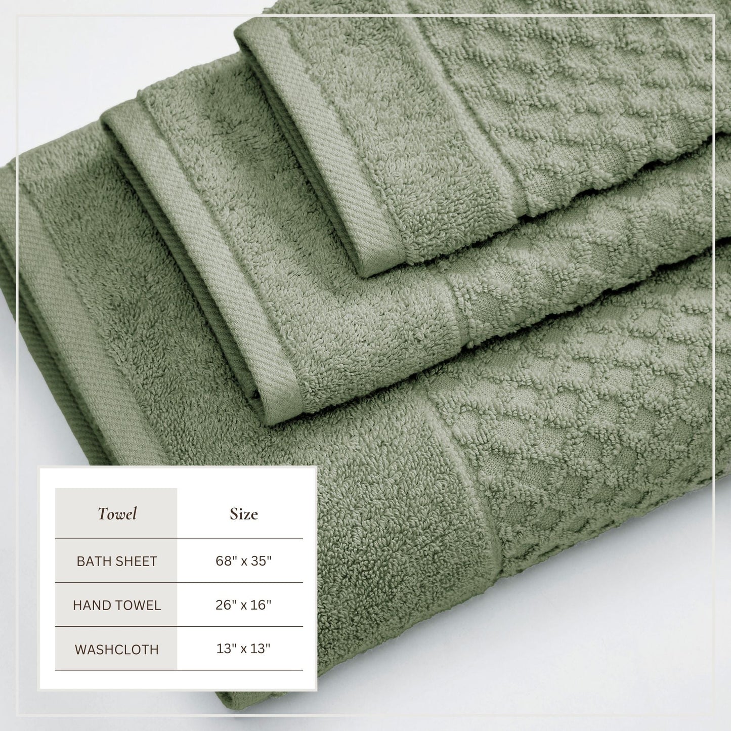 Cotton Diamond Waffle Weave Bath Towel Set - Grayson Collection
