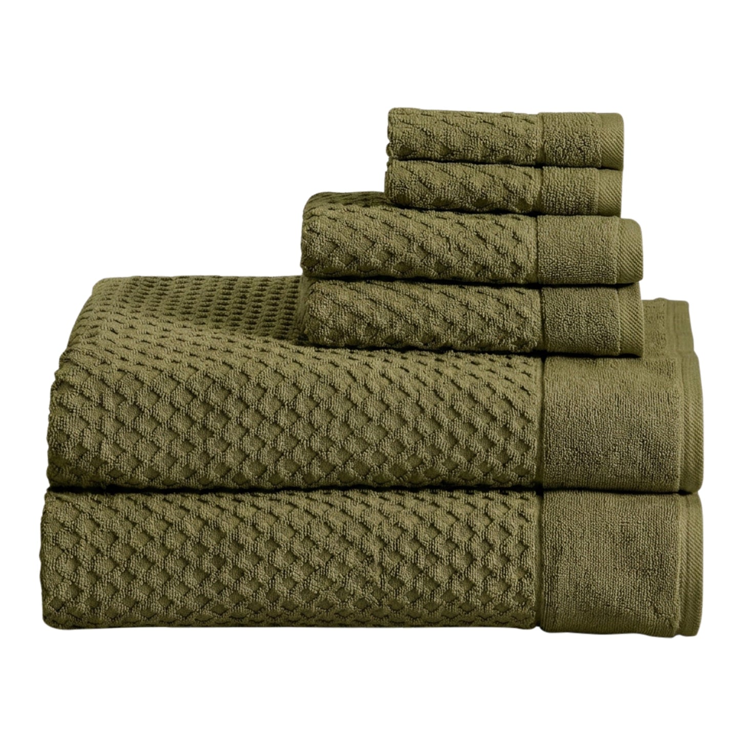 Cotton Diamond Waffle Weave Bath Towel Set - Grayson Collection