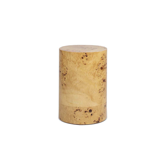22' Accent Pillar Side Table Warm Natural Brown Burl Wood