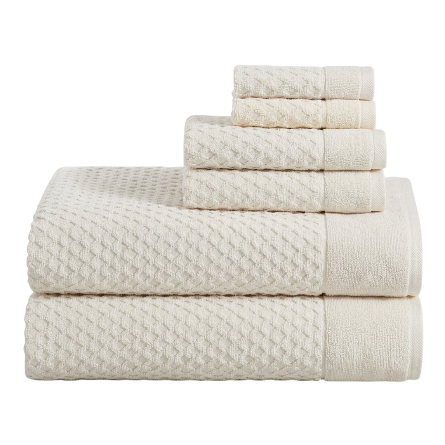 Cotton Diamond Waffle Weave Bath Towel Set - Grayson Collection