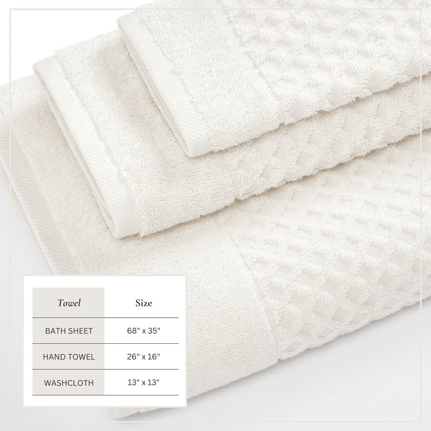 Cotton Diamond Waffle Weave Bath Towel Set - Grayson Collection