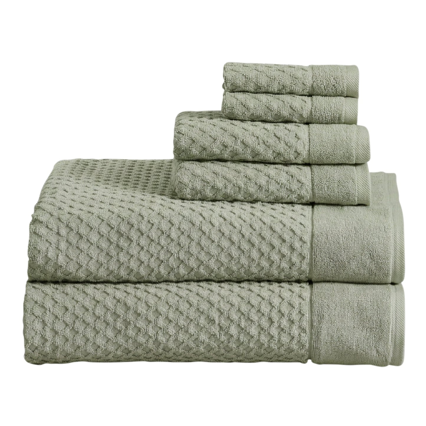 Cotton Diamond Waffle Weave Bath Towel Set - Grayson Collection