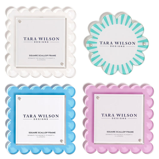 Pastel Blue Acrylic Square Scallop Frame